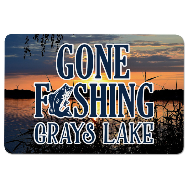 Gone Fishing Rectangular Fridge Magnet - FRONT