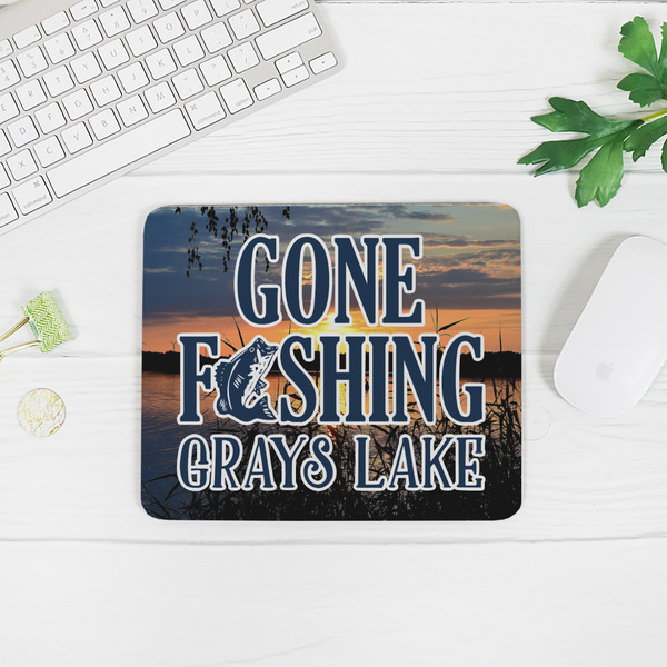 Gone Fishing Rectangular Mouse Pad - LIFESTYLE 2