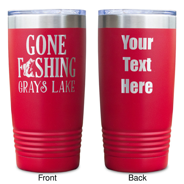 Gone Fishing Red Polar Camel Tumbler - 20oz - Double Sided - Approval