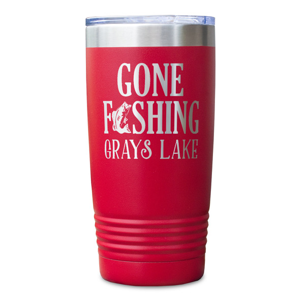 Gone Fishing Red Polar Camel Tumbler - 20oz - Single Sided - Approval