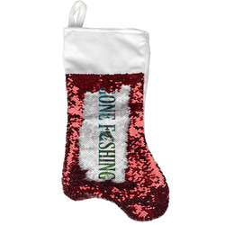 Gone Fishing Reversible Sequin Stocking - Red