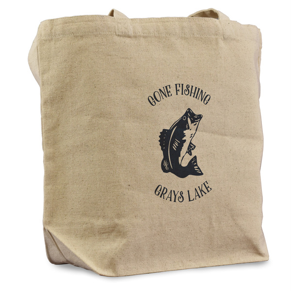 Custom Gone Fishing Reusable Cotton Grocery Bag (Personalized)
