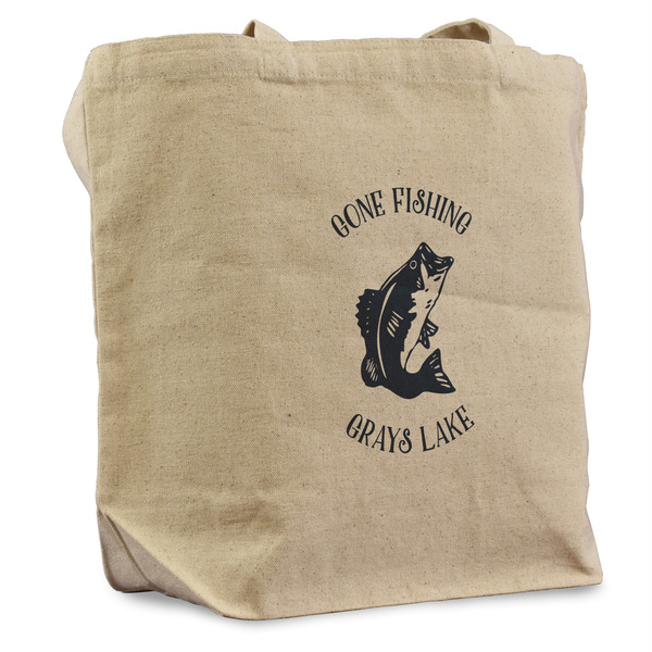 Custom Gone Fishing Reusable Cotton Grocery Bag - Single (Personalized)