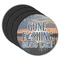 Gone Fishing Round Rubber Backed Coasters - Set of 4 (Personalized)