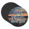 Gone Fishing Round Rubber Backed Coasters - Set of 4 (Personalized)