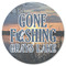 Gone Fishing Round Coaster Rubber Back - Single
