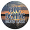 Gone Fishing Round Rubber Backed Coaster (Personalized)