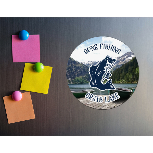 Gone Fishing Round Fridge Magnet - LIFESTYLE