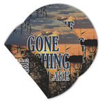 Gone Fishing Round Linen Placemat - Double Sided - Set of 4 (Personalized)