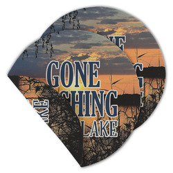 Gone Fishing Round Linen Placemat - Double Sided - Set of 4 (Personalized)