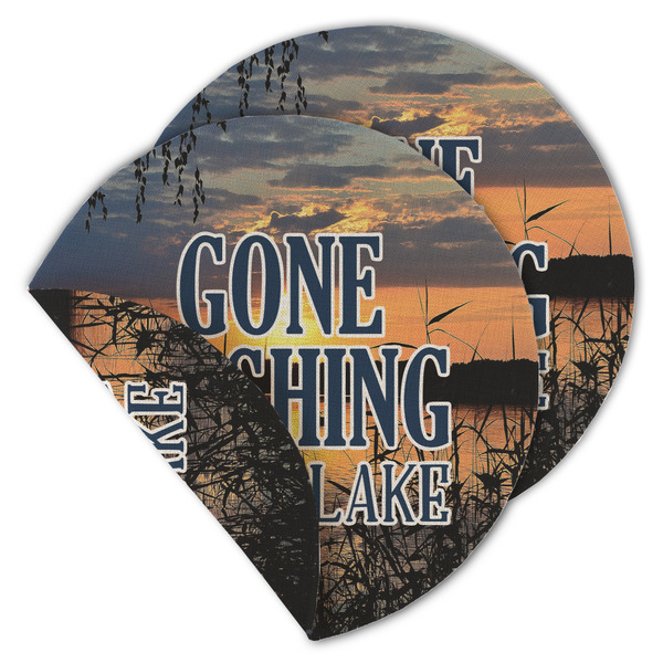 Gone Fishing Round Linen Placemats - MAIN (Double-Sided)