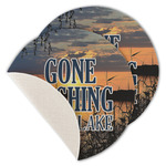 Gone Fishing Round Linen Placemat - Single Sided - Set of 4 (Personalized)