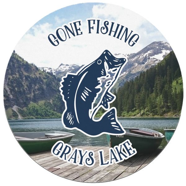 Gone Fishing Round Mousepad - APPROVAL