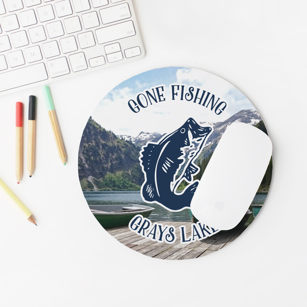Gone Fishing Round Mousepad - LIFESTYLE 2