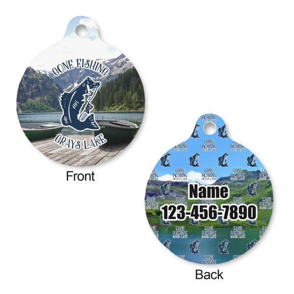 Gone Fishing Round Pet ID Tag - Large - Approval