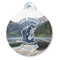 Gone Fishing Round Pet ID Tag - Large - Front