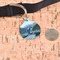 Gone Fishing Round Pet ID Tag - Large - In Context