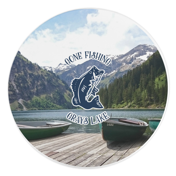 Custom Gone Fishing Round Stone Trivet (Personalized)