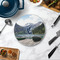 Gone Fishing Round Stone Trivet - In Context View