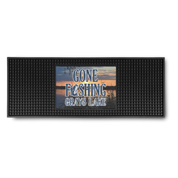 Gone Fishing Rubber Bar Mat (Personalized)