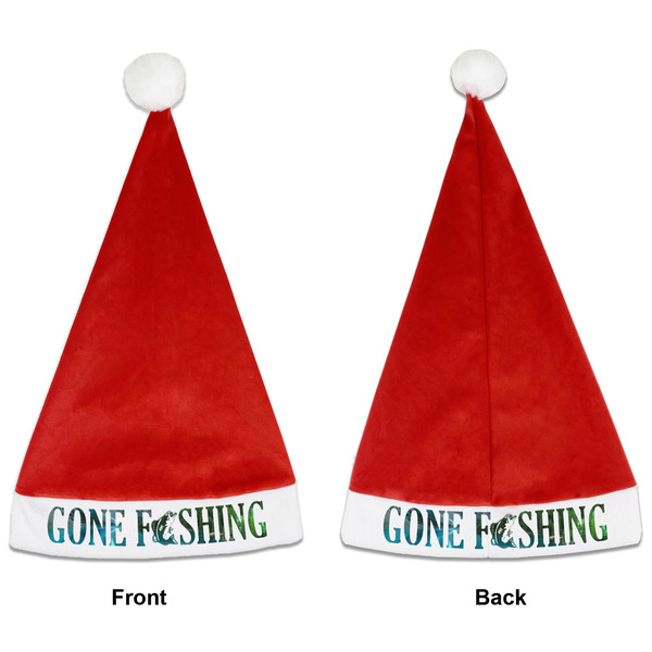 Custom Gone Fishing Santa Hat - Front & Back