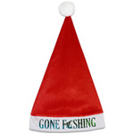 Gone Fishing Santa Hat - Front