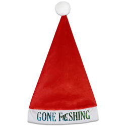 Gone Fishing Santa Hat