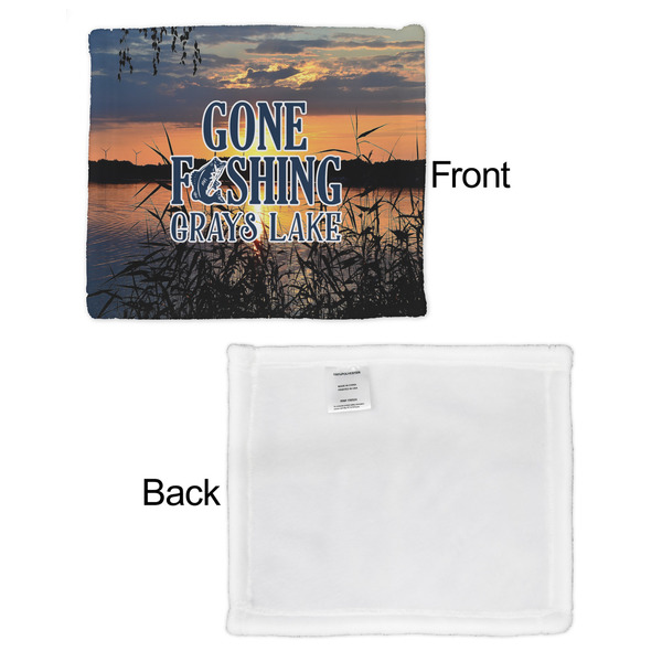 Gone Fishing Security Blanket - Front & White Back View