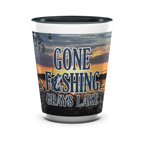 Gone Fishing Shot Glass - Two Tone - FRONT