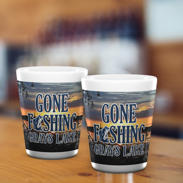 Gone Fishing Shot Glass - White - LIFESTYLE