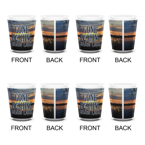 Gone Fishing Shot Glass - White - Set of 4 - APPROVAL