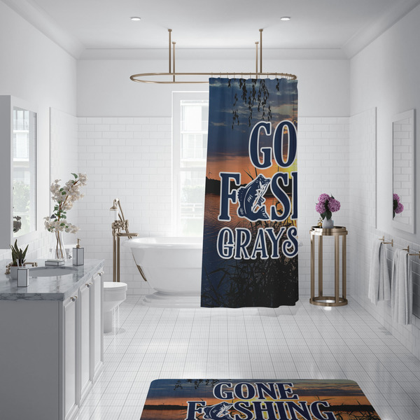 Gone Fishing Shower Curtain - Custom Size