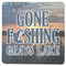 Gone Fishing Square Coaster Rubber Back - Single