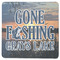Gone Fishing Square Rubber Backed Coaster (Personalized)