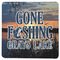 Gone Fishing Square Rubber Backed Coaster (Personalized)