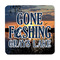 Gone Fishing Square Fridge Magnet - FRONT