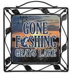 Gone Fishing Square Trivet (Personalized)