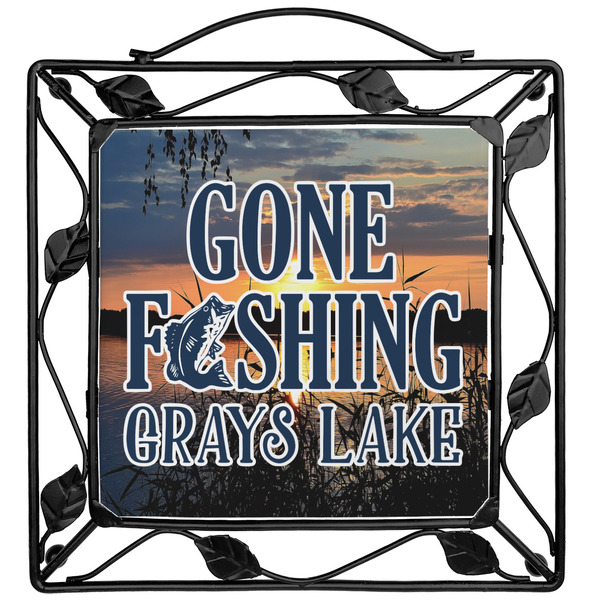 Custom Gone Fishing Square Trivet (Personalized)
