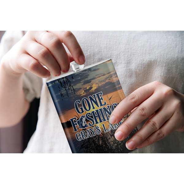 Gone Fishing Stainless Steel Flask - LIFESTYLE 1