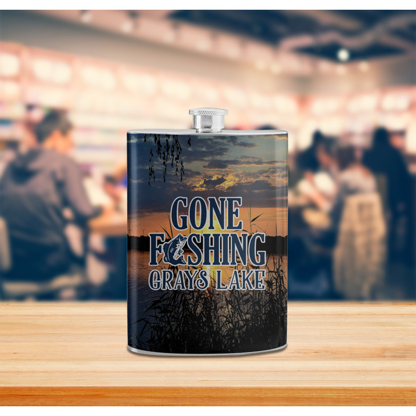 Gone Fishing Stainless Steel Flask - LIFESTYLE 2