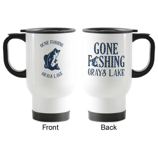 Gone Fishing Stainless Steel Travel Mug with Handle - Apvl