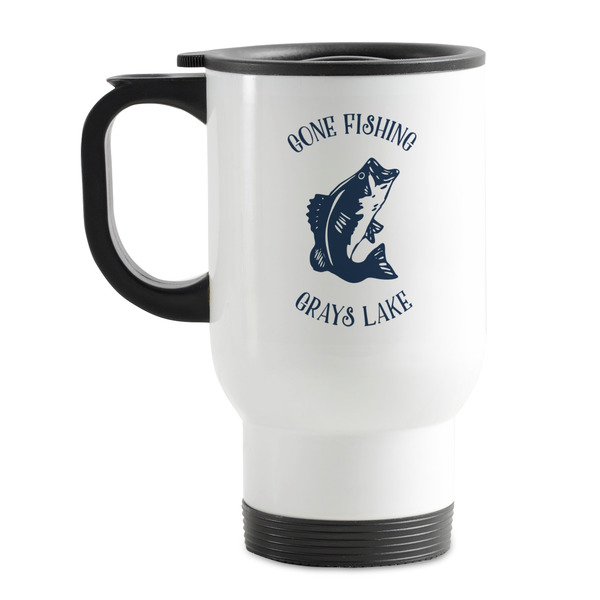 Custom Gone Fishing Stainless Steel Travel Mug with Handle