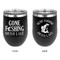 Gone Fishing Stainless Wine Tumblers - Black - Double Sided - Approval