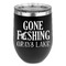 Gone Fishing Stainless Wine Tumblers - Black - Single Sided - Front