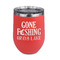 Gone Fishing Stainless Wine Tumblers - Coral - Single Sided - Front