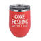 Gone Fishing Stemless Stainless Steel Wine Tumbler - Coral - Single Sided (Personalized)