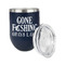 Gone Fishing Stainless Wine Tumblers - Navy - Double Sided - Alt View