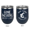 Gone Fishing Stainless Wine Tumblers - Navy - Double Sided - Approval