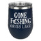 Gone Fishing Stainless Wine Tumblers - Navy - Single Sided - Front