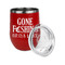 Gone Fishing Stainless Wine Tumblers - Red - Double Sided - Alt View